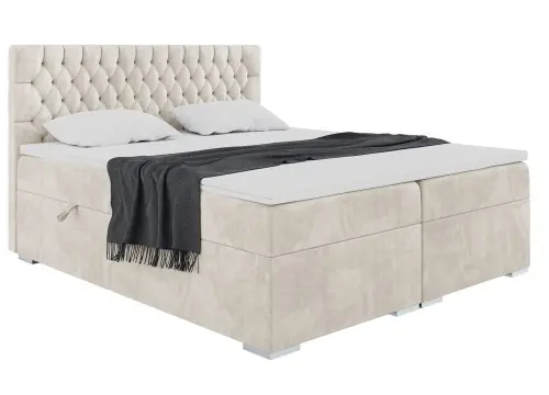 Bestseller Nowoczesne łóżko tapicerowane typu boxspring ALI