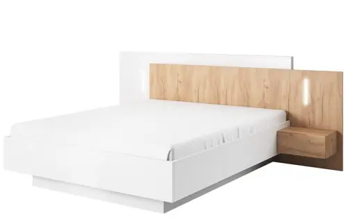Ekspresowa dostawa Łóżko sypialniane ze stolikami nocnymi TRIDE 160x200
