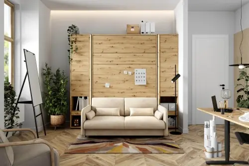 Półkotapczan pionowy z sofą 140x200 z dostawkami BED CONCEPT BC-01 Lenart Sprawdź teraz