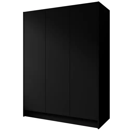 Nowy Szafa czarna uchylna z drążkami półkami 150 cm GALI