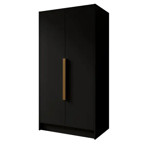 Szafa dwudrzwiowa czarna z półkami drążkami 102 cm PORTA Nie przegap