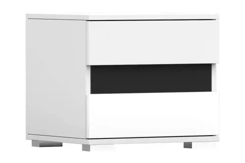 Stolik nocny biały mat czarny połysk LUKA Do wyczerpania zapasów