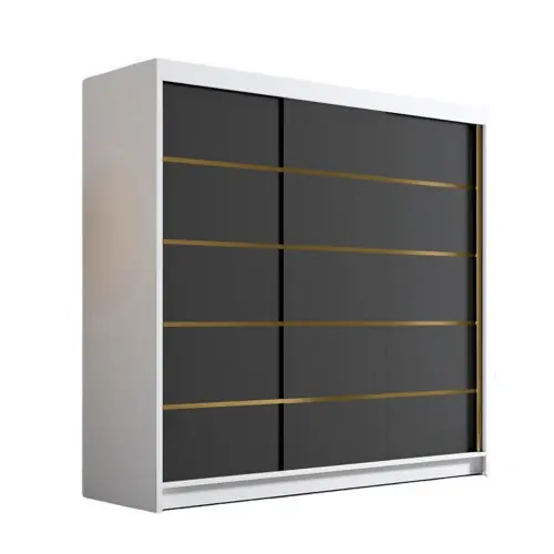 Oferta limitowana Szafa do garderoby 200 cm DAVO VII czarny biały