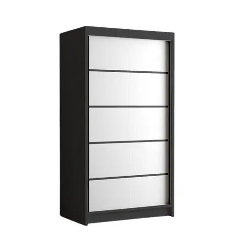 Szafa dwudrzwiowa 100 cm LIWIO IV biały czarny mat Wybór klientów