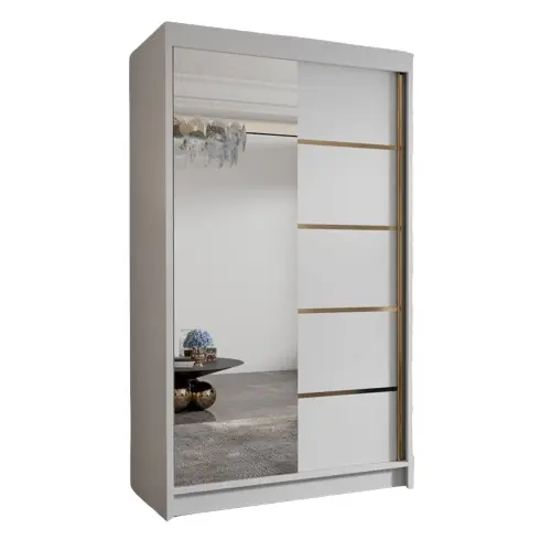 Szafa przesuwna z lustrem 100 cm biały mat WIGO III Oferta