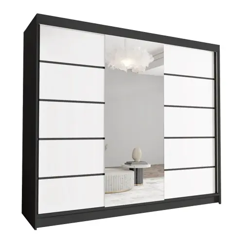Szafa trzydrzwiowa 250 cm DIAVO VI do pokoju z lustrem Oferta czasowa