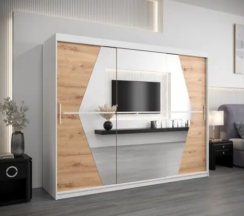 Oferta limitowana Szafa przesuwna garderoba z lustrem 250 cm BOLIVIO