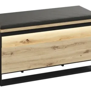 Promocja Ławka kontener z tapicerowanym siedziskiem do przedpokoju 92 cm LED QUANT QG-03