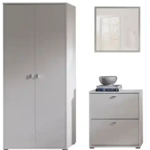 Zestaw mebli do przedpokoju garderoba biała dąb sonoma NANTER S2P Oferta czasowa