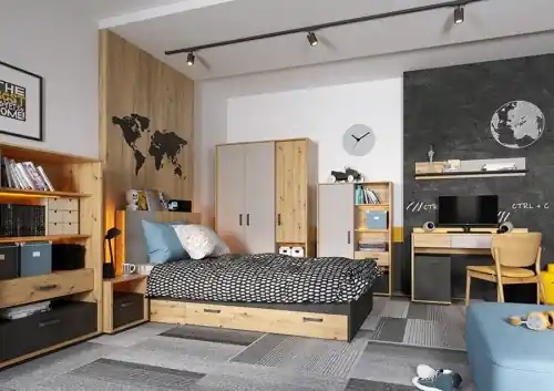 Rabat Zestaw mebli do pokoju młodzieżowego w stylu loft QUBIC meble premium