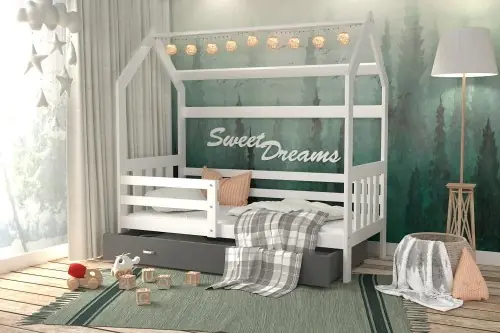 Łóżko dziecięce domek z szufladą TOMEK 2 160x80 Ostatnie sztuki
