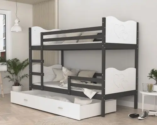 Łóżko piętrowe DAX 190x80 ze wstawkami w różych kolorach Hit sprzedaży