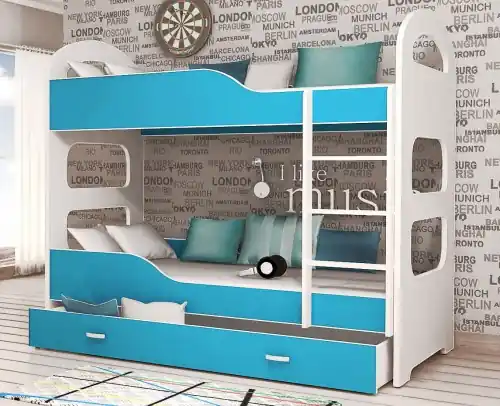 Rabat Łóżko piętrowe DOMINO 190x80 dwuosobowe z szufladą