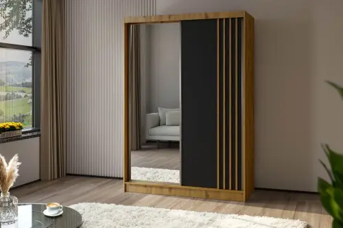 Bezpieczna płatność Szafa przesuwna z lamelami 150 cm NILA