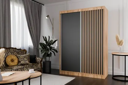 Szafa dwudrzwiowa bez lustra Lamelis 150 cm Tylko dziś