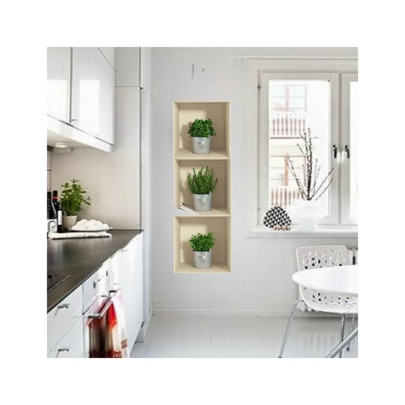 Zestaw 3 naklejek 3D Ambiance Herbs in Pot Bonami Najlepsza cena