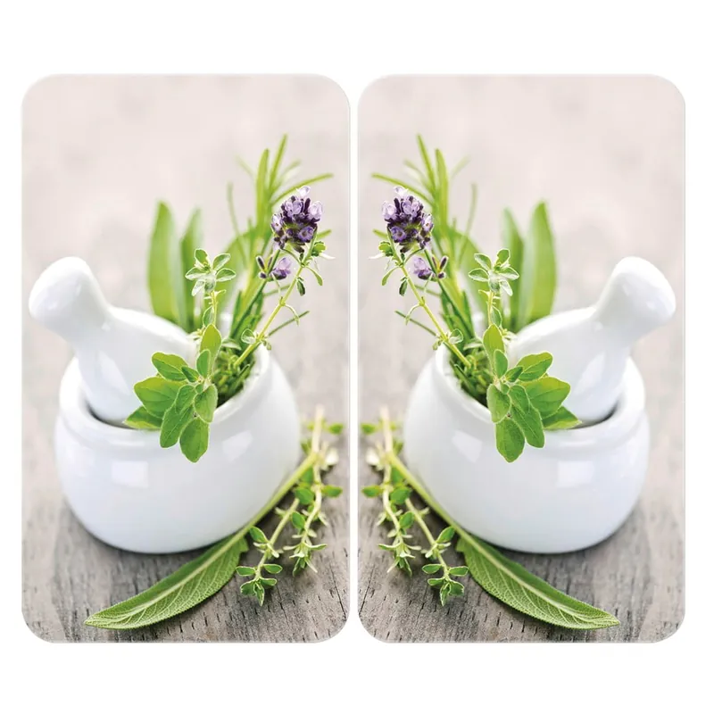 Zestaw 2 szklanych płyt ochronnych na kuchenkę Wenko Herbal, 52x30 cm Bonami Zniżka