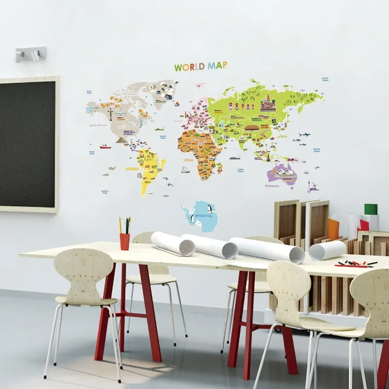 Bestseller Naklejka dziecięca na ścianę 120x150 cm Giant World Map – Ambiance Bonami