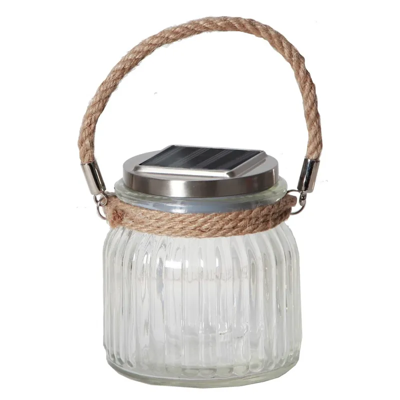 Rabat Szklany solarny lampion LED Star Trading Jamjar, wys. 11,5 cm Bonami