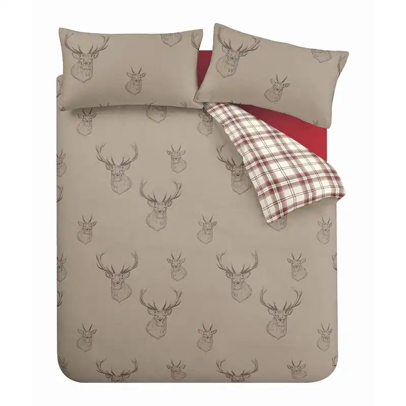 Beżowa pościel dwuosobowa 3-częściowa 230x220 cm Stag – Catherine Lansfield Bonami Zniżka