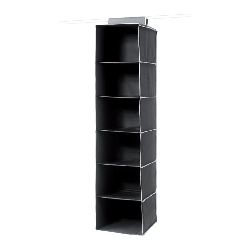 Tylko dziś Czarny wiszący organizer do szafy z 6 przegrodami Compactor Garment So Bonami