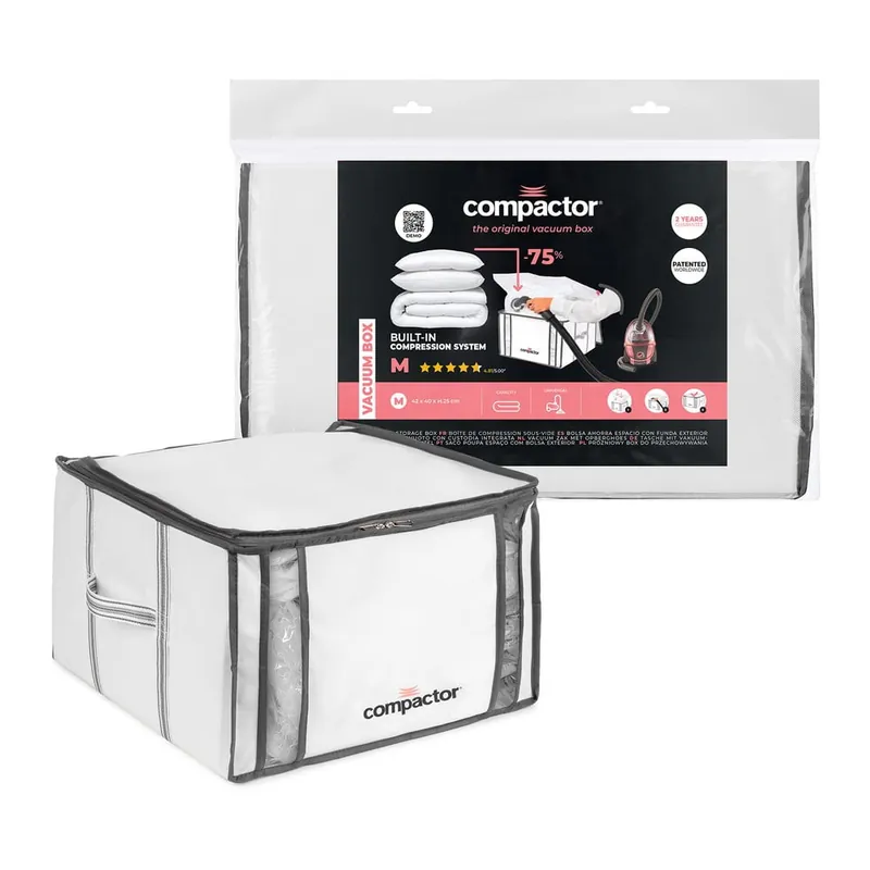 Zniżka Tekstylny pojemnik do przechowywania ubrań próżniowy/usztywniany 42x25x25 cm Life – Compactor Bonami