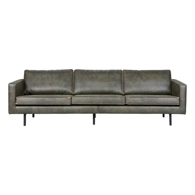 Okazja Ciemnozielona sofa z imitacji skóry 277 cm Rodeo – WOOOD Bonami