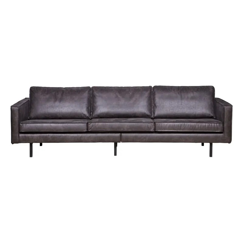 Sprawdź teraz Czarna sofa z imitacji skóry 277 cm Rodeo – WOOOD Bonami