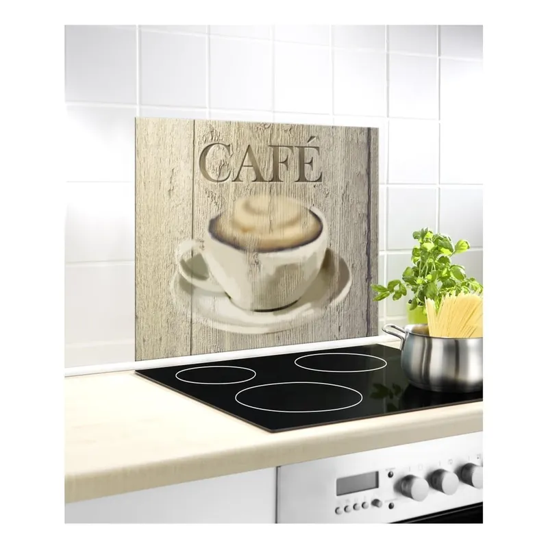 Bestseller Szklana płyta ochronna na ścianę przy kuchence Wenko Café, 60x50 cm Bonami