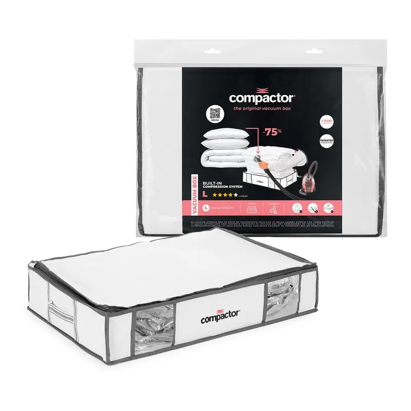 Premium Tekstylny pojemnik do przechowywania ubrań próżniowy/usztywniany 65x50x15,5 cm Life – Compactor Bonami