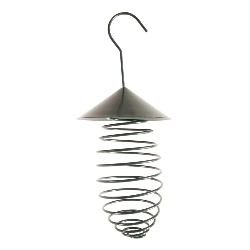 Ciemnozielony metalowy karmnik z daszkiem Esschert Design, ⌀ 10,8 cm Bonami Popularny