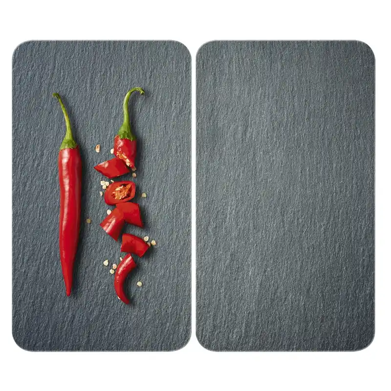 Super okazja Zestaw 2 szklanych płyt ochronnych na kuchenkę Wenko Cayenne, 52x30 cm Bonami
