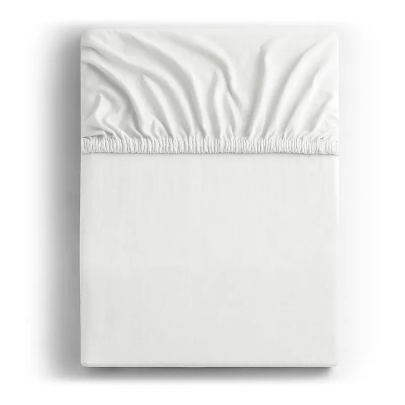 Wyjątkowa oferta Białe dżersejowe prześcieradło z gumką 160x200 cm Amber – Restilo Bonami