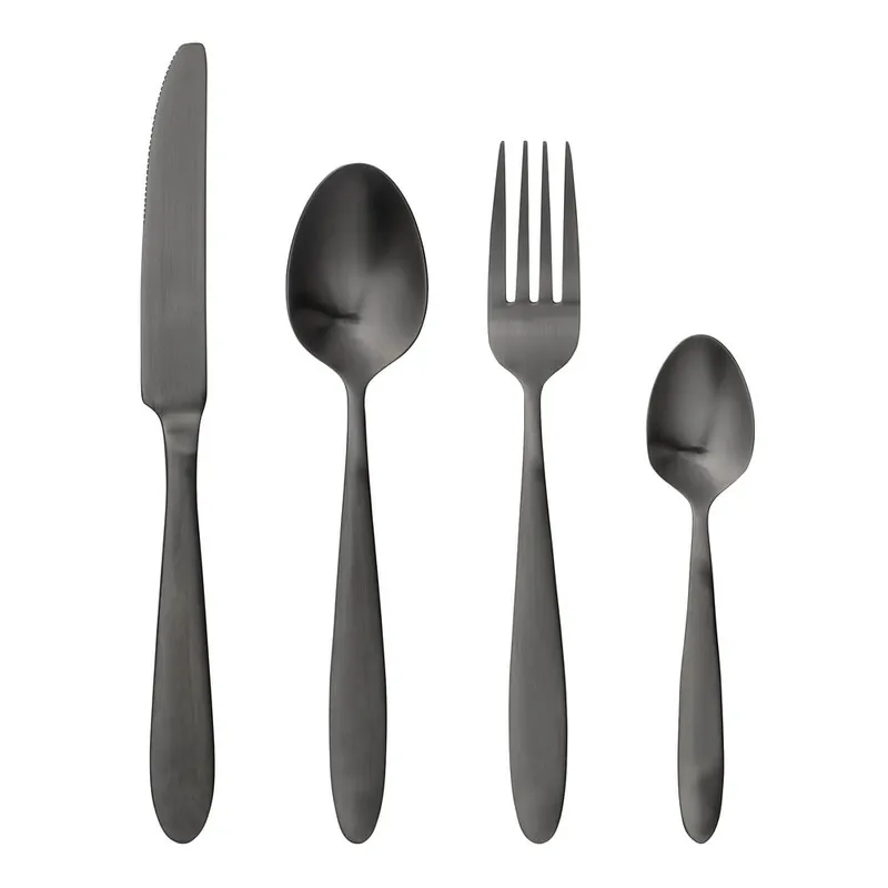 Szybka dostawa Zestaw 4 czarnych sztućców Bloomingville Cutlery Eleganza Bonami