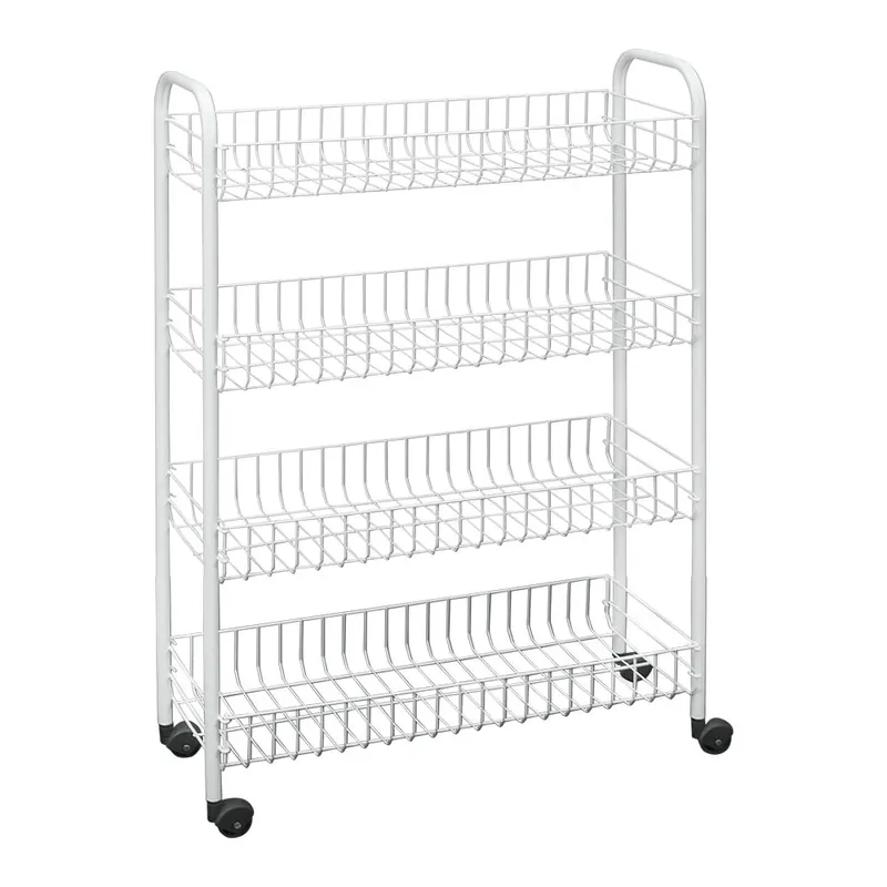 Oferta Biały metalowy regał na kółkach 23x84 cm – Metaltex Bonami