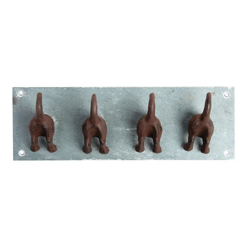 Bezpieczne zakupy Niebieski metalowy wieszak ścienny Dogs – Esschert Design Bonami