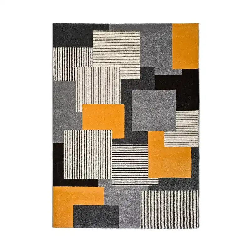 Popularny Szaro-pomarańczowy dywan Universal Leo Square, 80x150 cm Bonami