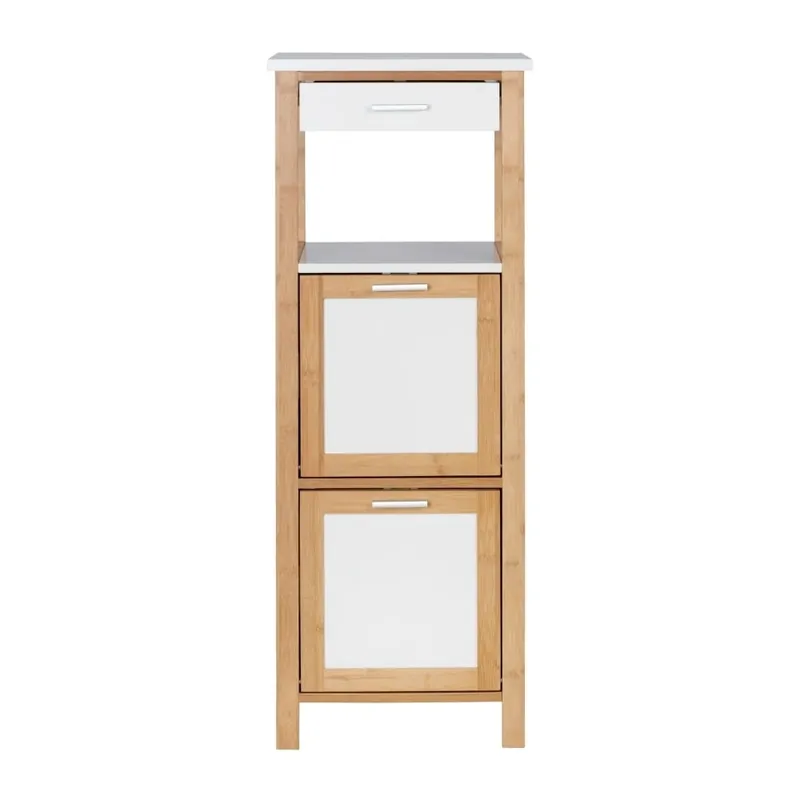Bambusowa szafka łazienkowa z 2 półkami i schowkiem Wenko Finja Bonami Oferta