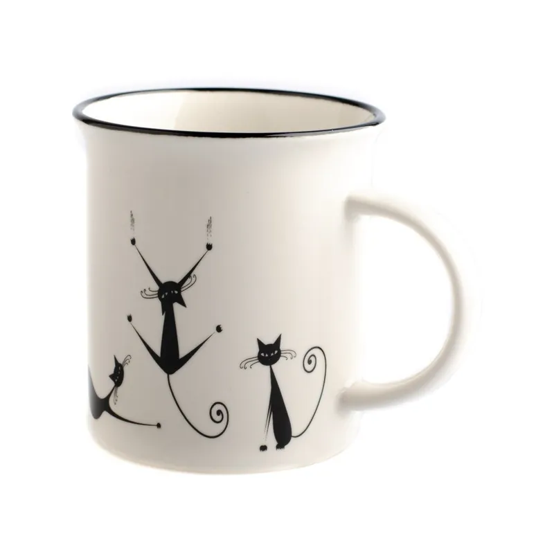 Nie przegap Kubek porcelanowy Dakls Cats Nero, 310 ml Bonami