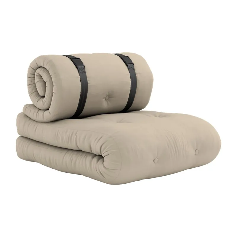 Rabat Beżowy fotel rozkładany odpowiedni na zewnątrz Karup Design OUT™ Buckle Up Beige Bonami