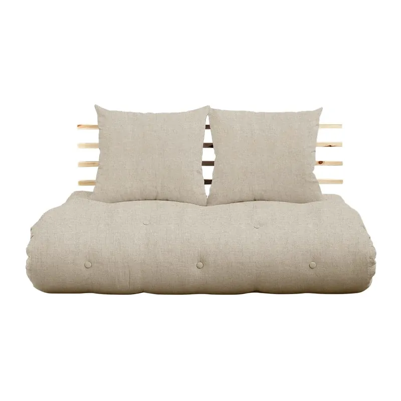 Sofa rozkładana z lnianym obiciem Karup Design Shin Sano Natural/Linen Bonami Ekspresowa dostawa