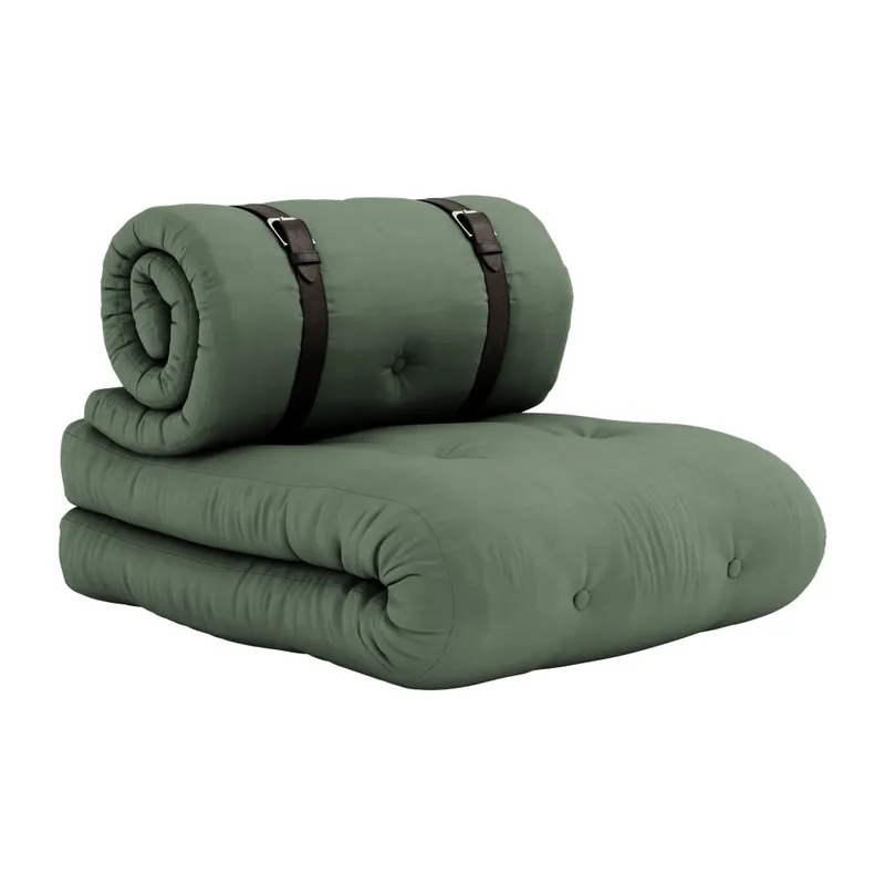 Nowy Rozkładany fotel z zielonym obiciem Karup Design Buckle Up Green Bonami