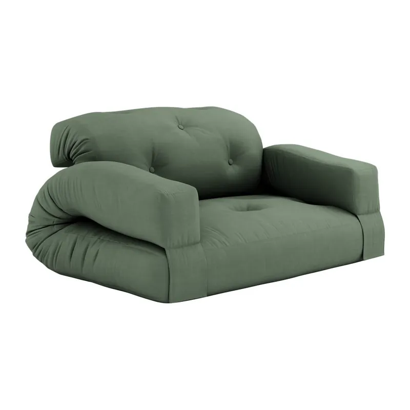 Sofa rozkładana z zielonym obiciem Karup Design Hippo Olive Green Bonami Nie przegap