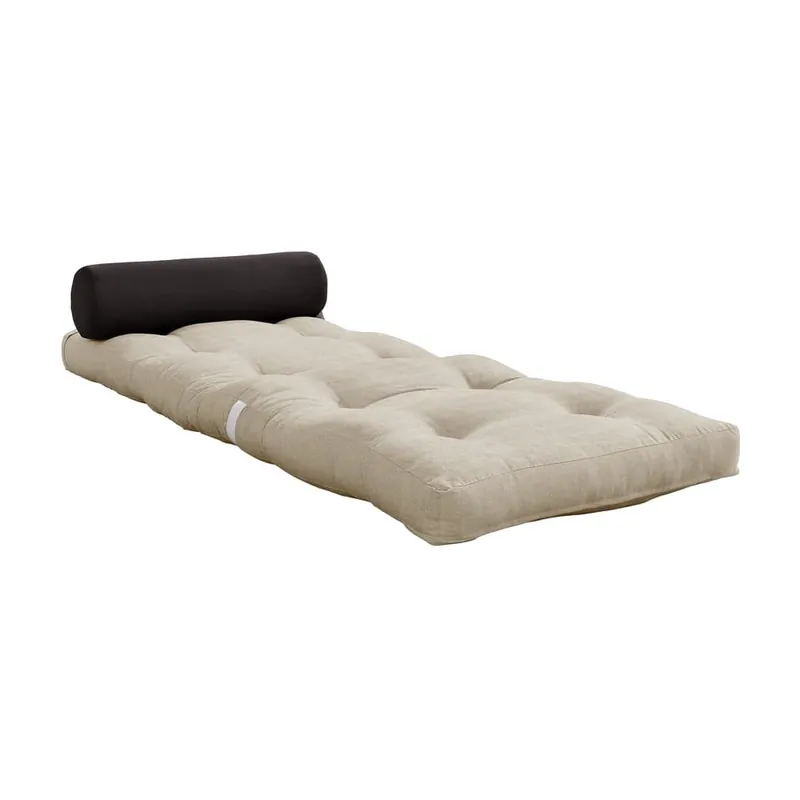 Szarobeżowy materac futon 70x200 cm Wrap Linen Beige/Dark Grey – Karup Design Bonami Szybka dostawa