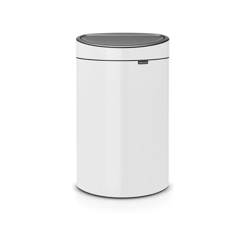 Biały stalowy kosz na śmieci otwierany na dotyk 40 l Touch Bin – Brabantia Bonami Hit sprzedaży