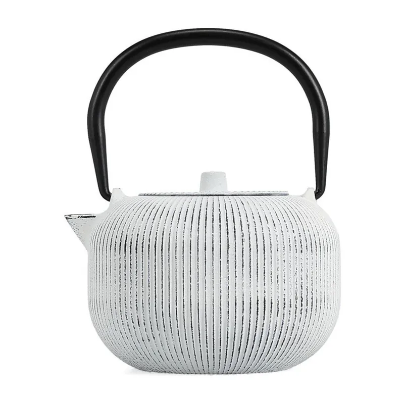 Darmowy zwrot Czarno-biały żeliwny dzbanek do herbaty z sitkiem 350 ml Sencha – S P Collection Bonami