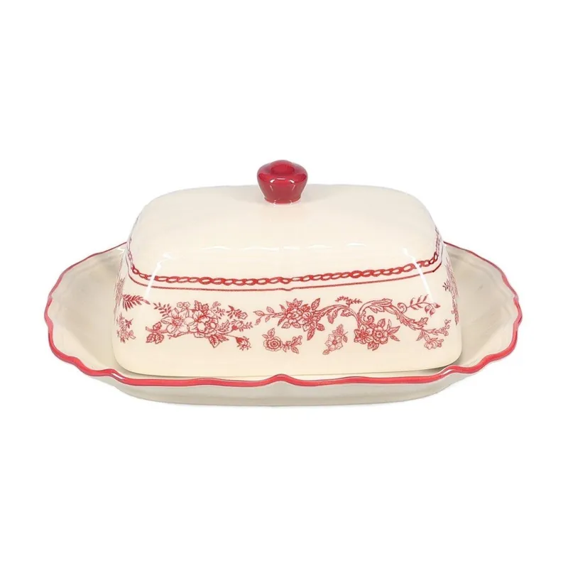 Bestseller Bordowa/w kolorze kości słoniowej porcelanowa maselniczka Cyril – S P Collection Bonami