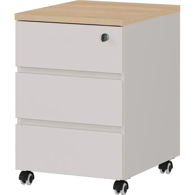 Oferta Kremowa szafka z matowym wykończeniem z zamkiem/na kółkach 41x60x50 cm Lissabon – Germania Bonami