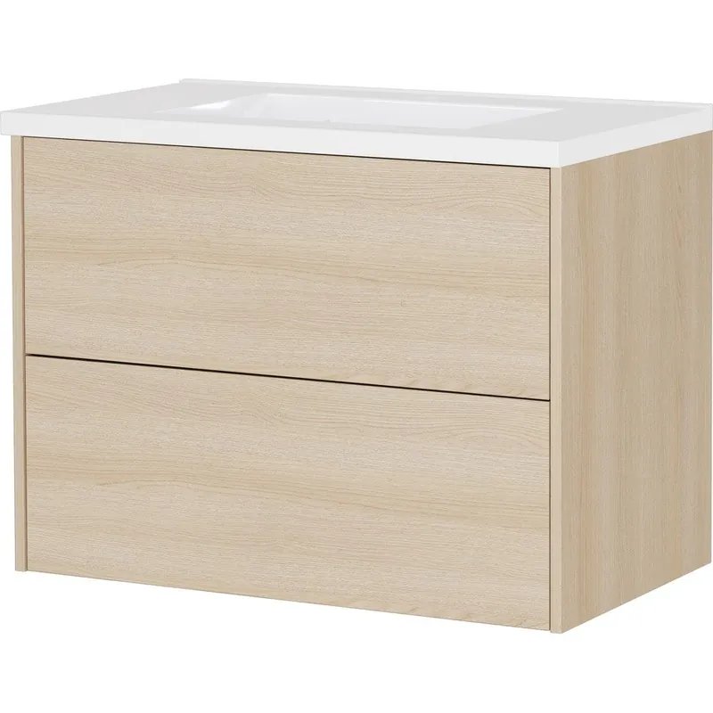 Wisząca szafka pod umywalkę w dekorze dębu w naturalnym kolorze 81x61 cm Bodera – Germania Bonami Popularny