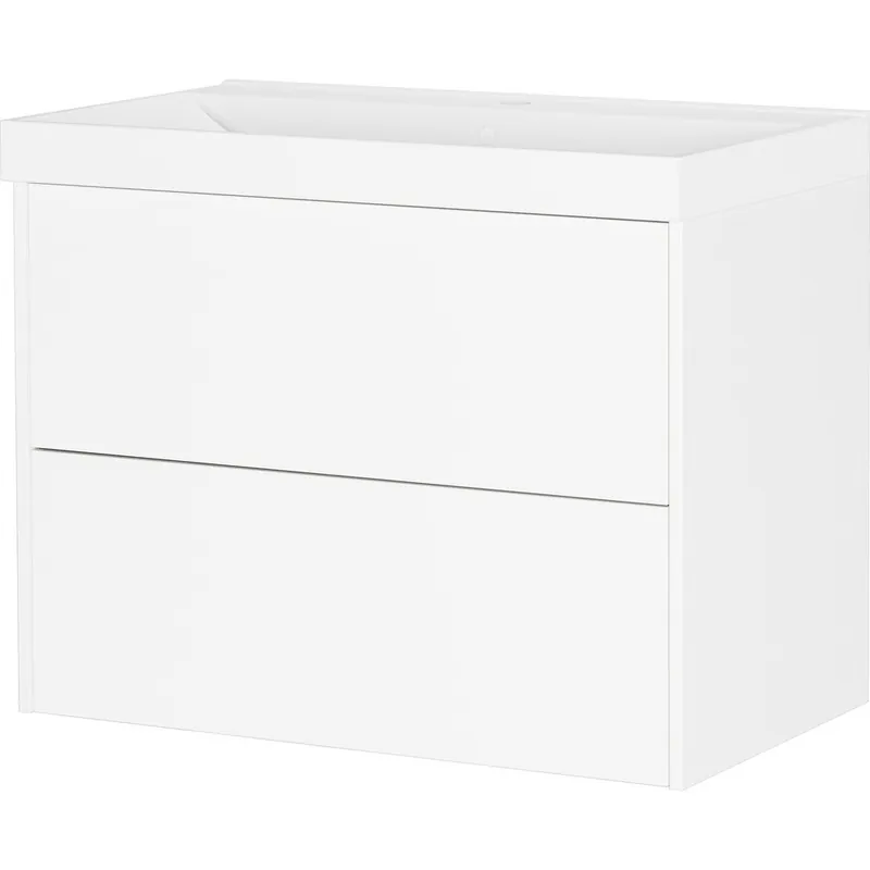 Nowość Biała wisząca szafka pod umywalkę z matowym wykończeniem 81x65 cm Bodera – Germania Bonami